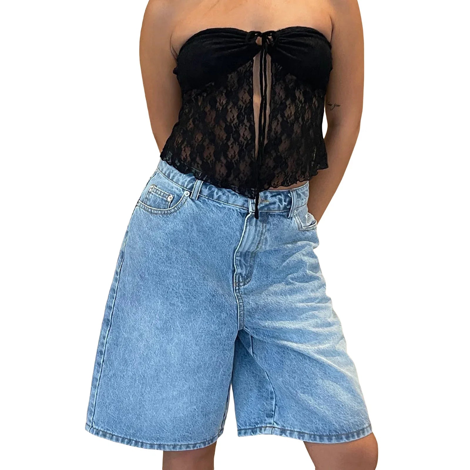 Y2K Basic Denim Jean Shorts Jorts