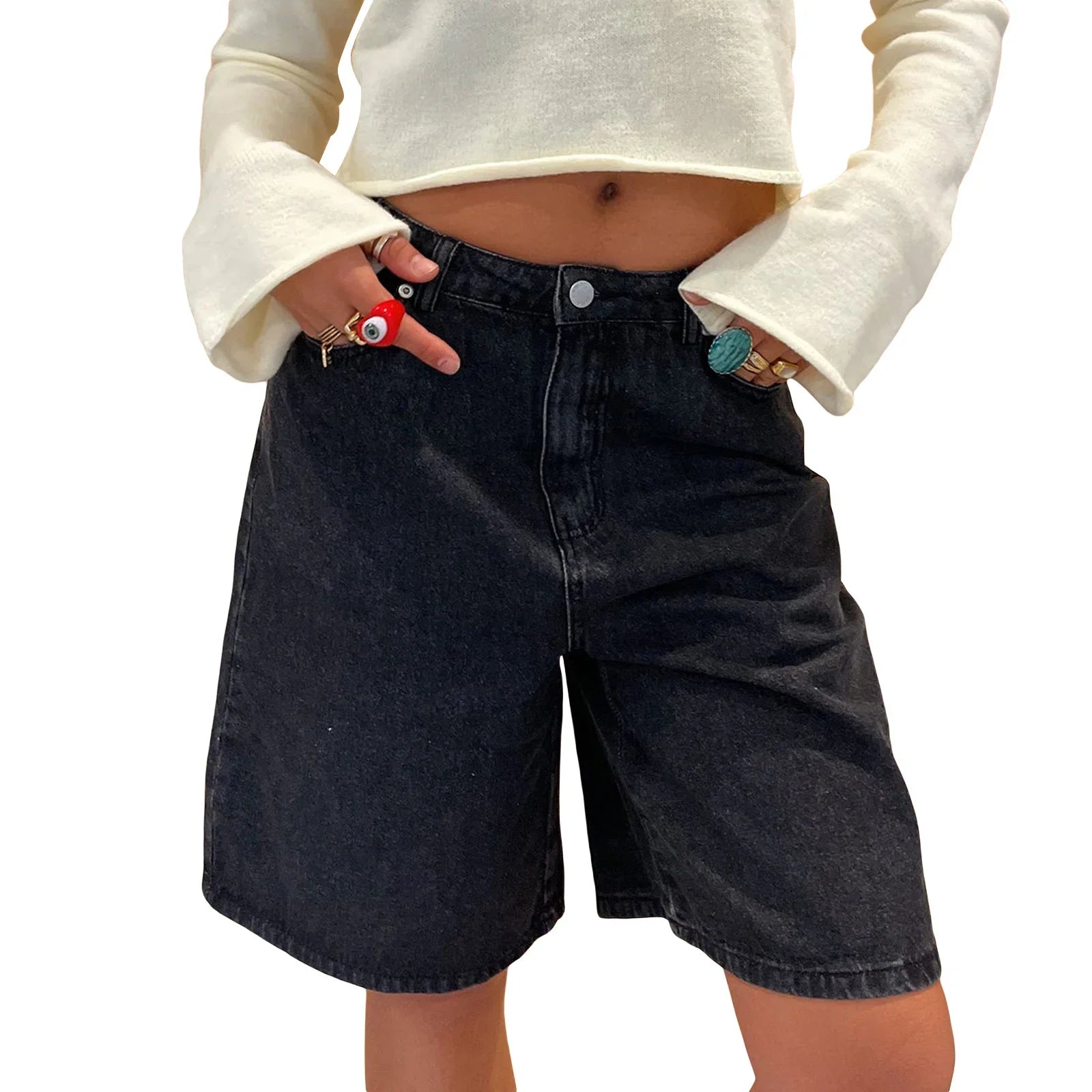 Y2K Basic Denim Jean Shorts Jorts