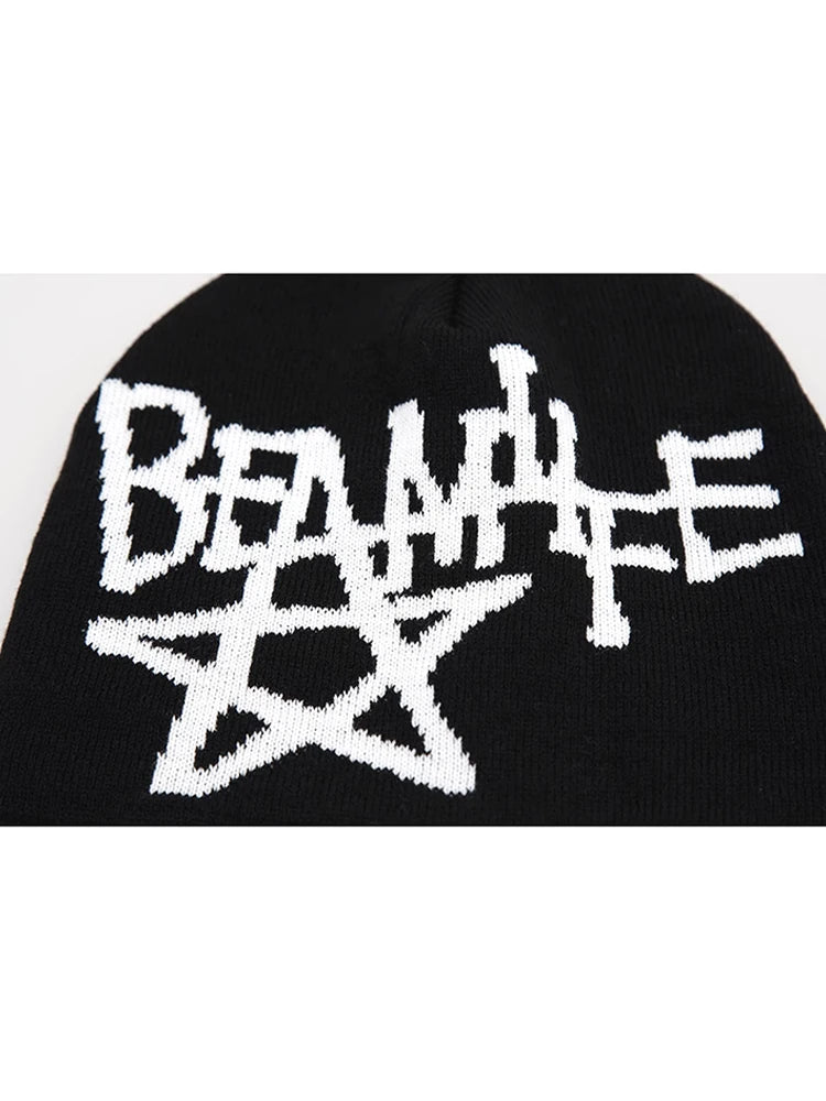 Y2K Beam Star Graphic Beanie