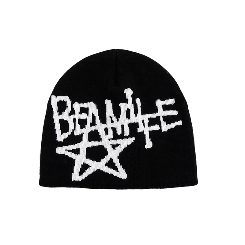 Y2K Beam Star Graphic Beanie