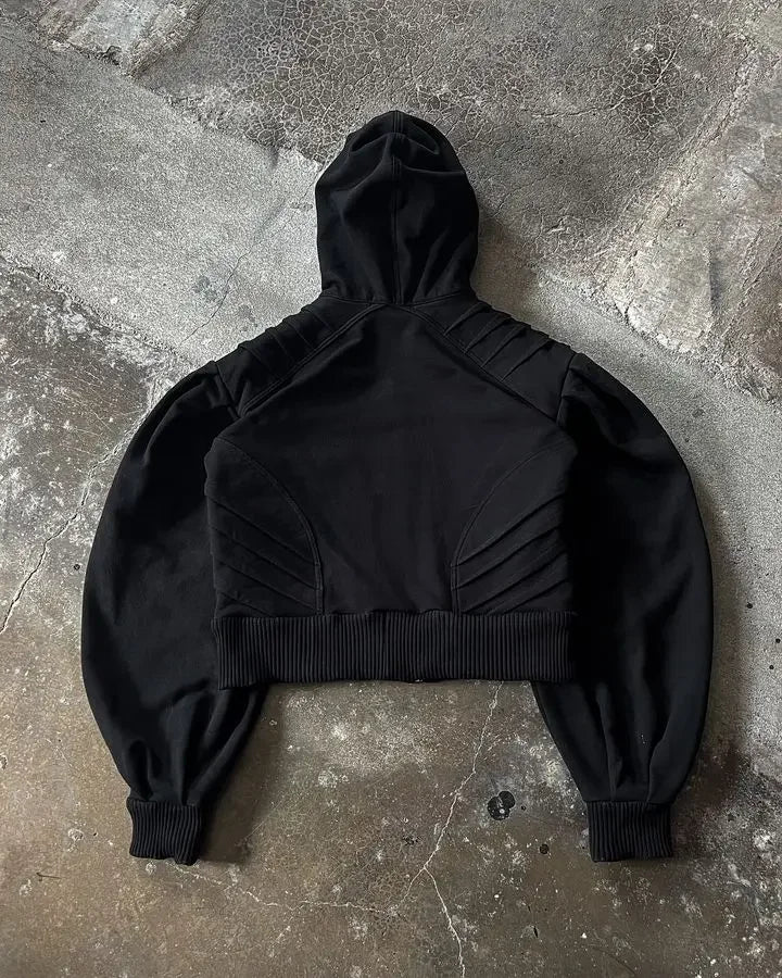 Y2K Black Abstract Hoodie