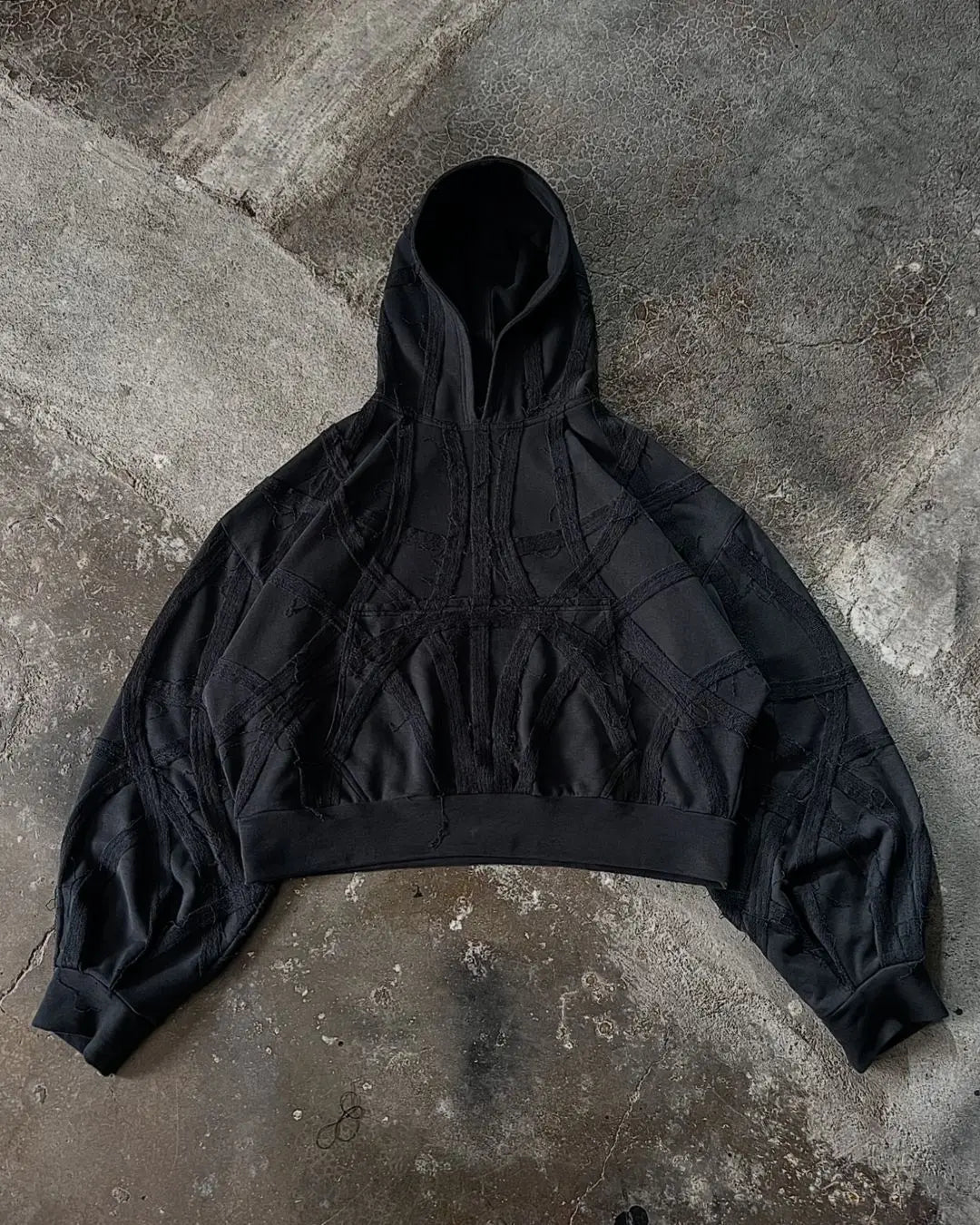 Y2K Black Abstract Hoodie