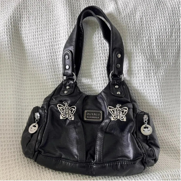 Y2K-Black-Butterfly-Leather-