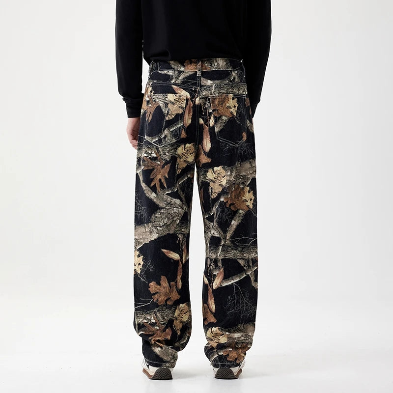 Y2K Black Forest Camouflage Denim Jeans