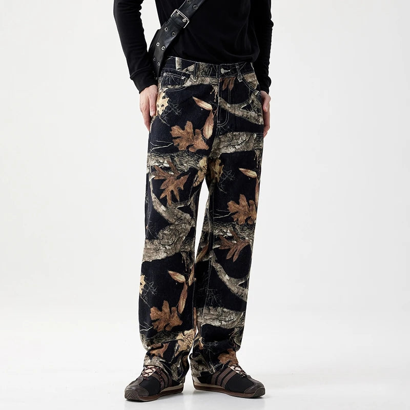 Y2K Black Forest Camouflage Denim Jeans