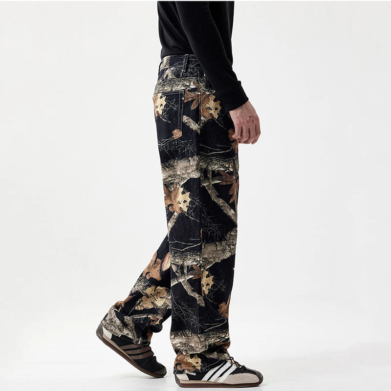 Y2K Black Forest Camouflage Denim Jeans