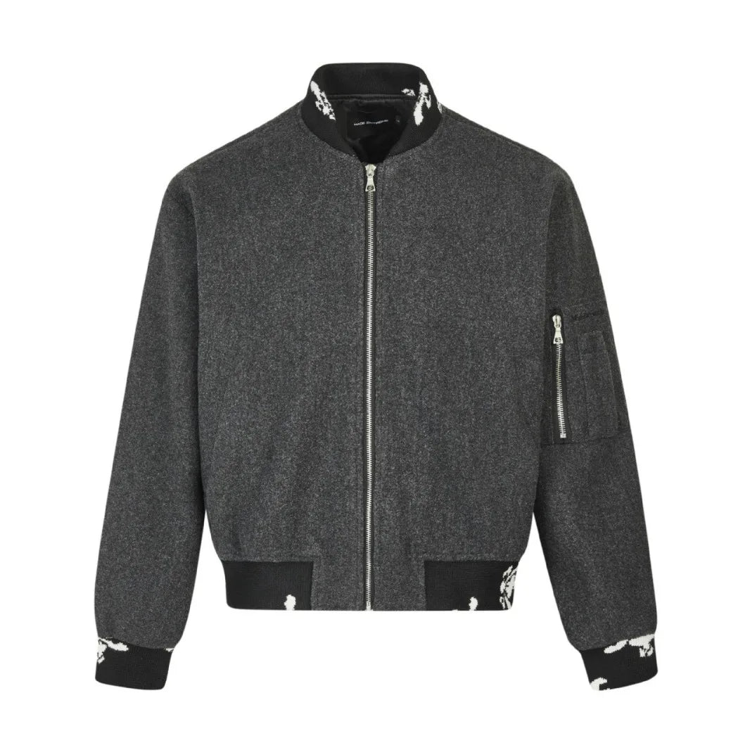 Y2K Black Vintage Stitched Jacquard Short Jacket