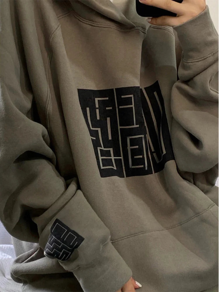 Y2K Blocked Oversized Hoodie