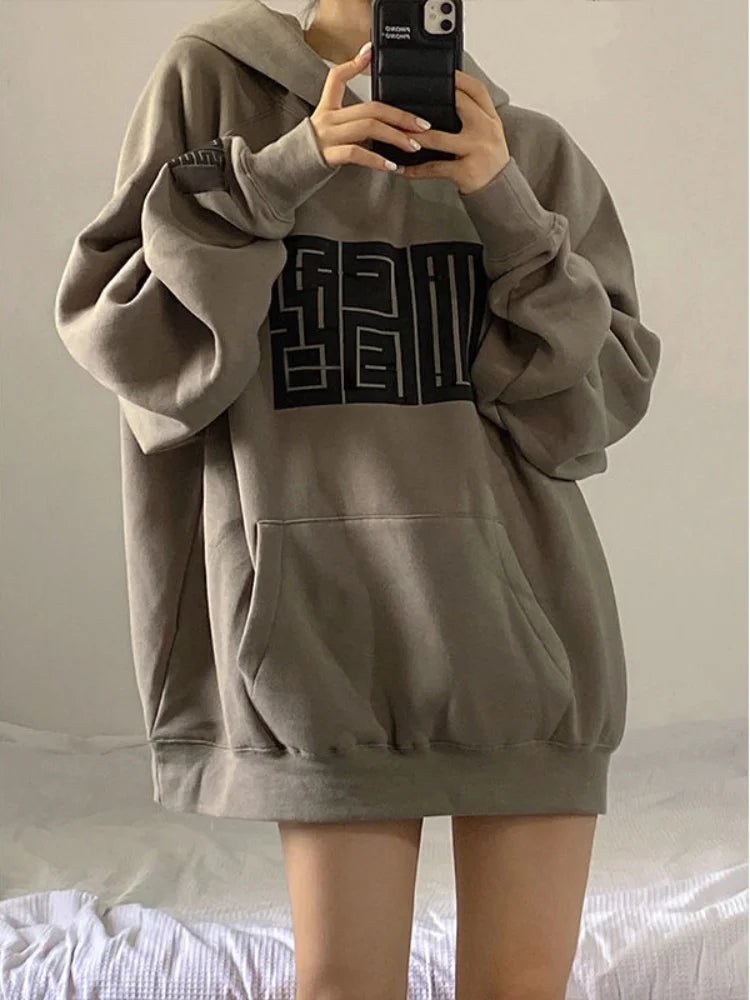 Y2K Blocked Oversized Hoodie