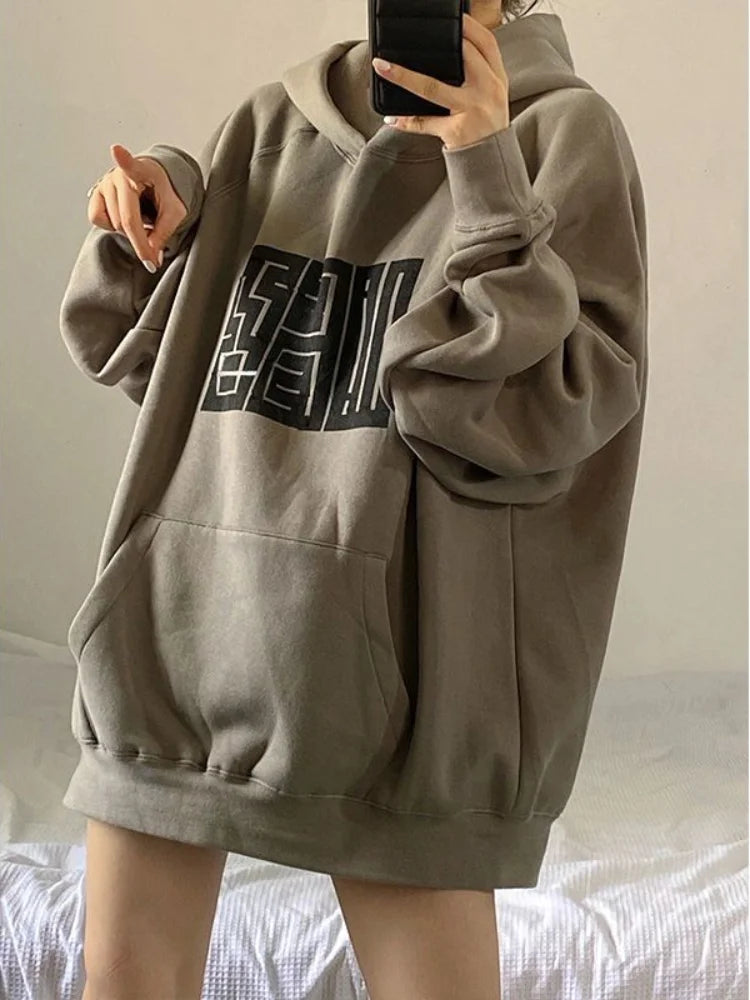 Y2K Blocked Oversized Hoodie