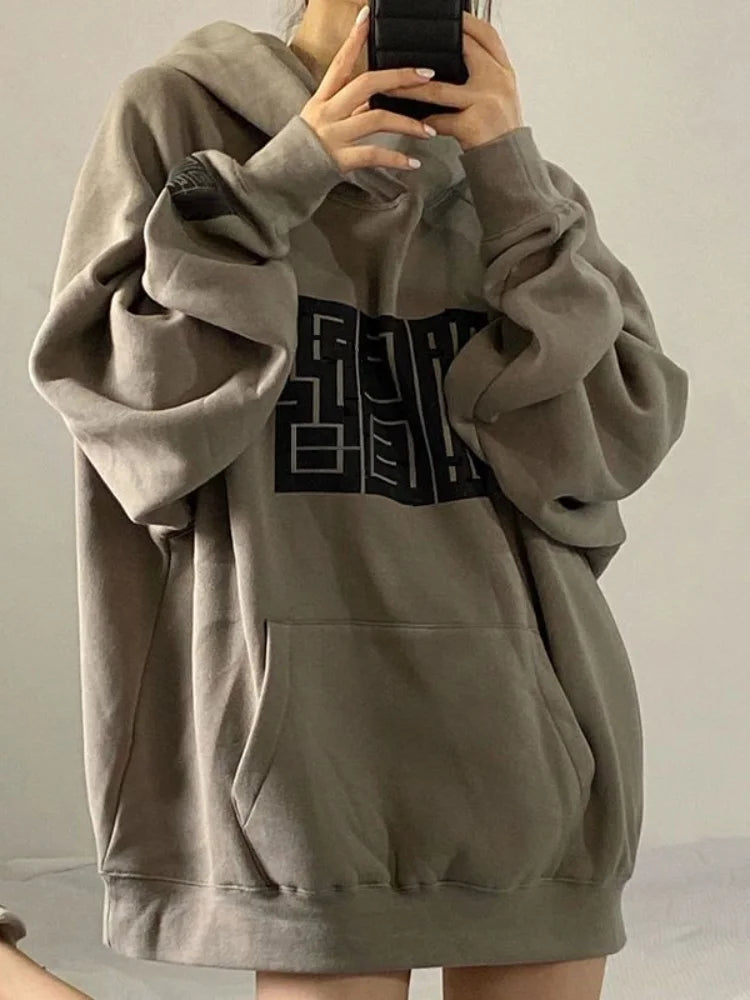 Y2K Blocked Oversized Hoodie