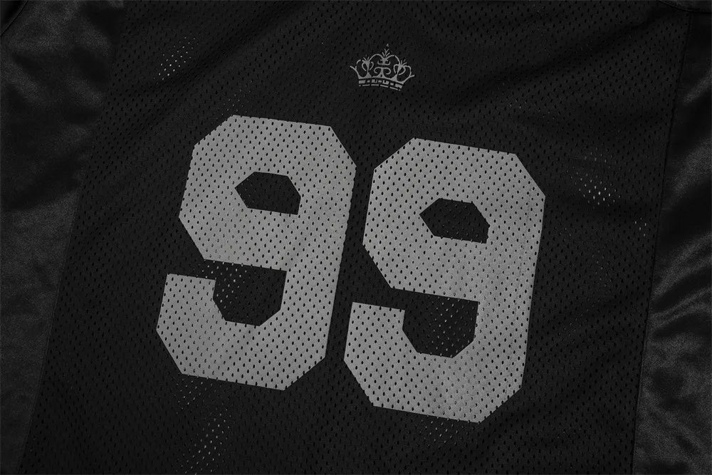 Y2K Blue Accent V Neck Football Jersey