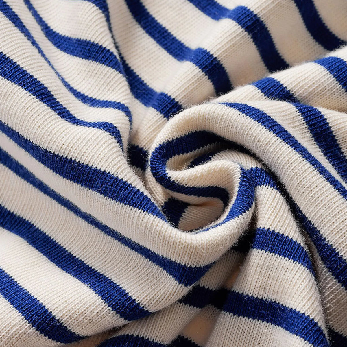 Y2K Blue and White Striped Long Sleeve Polo Shirt Top