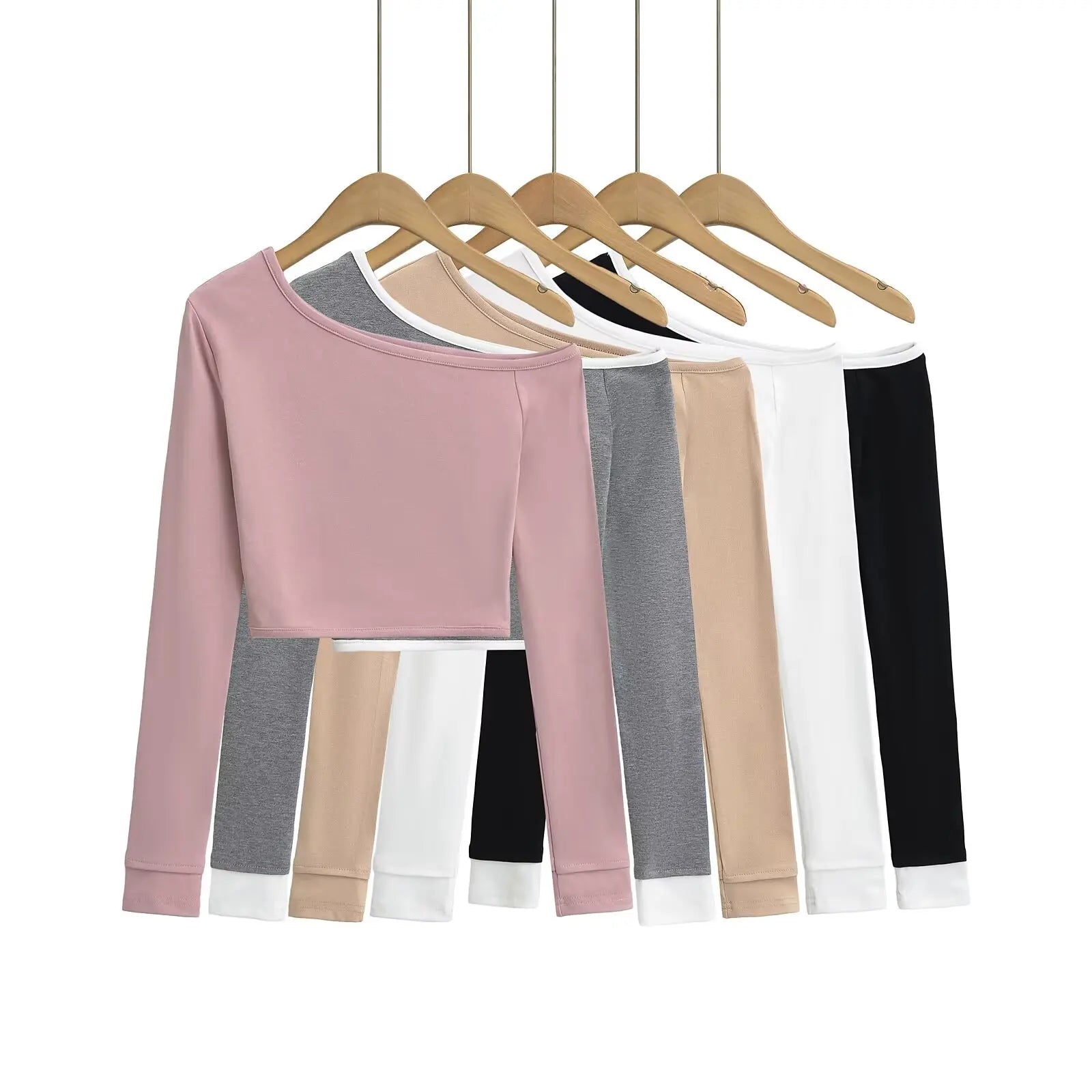 Y2K Bodycon Off Shoulder Long Sleeve Crop Top