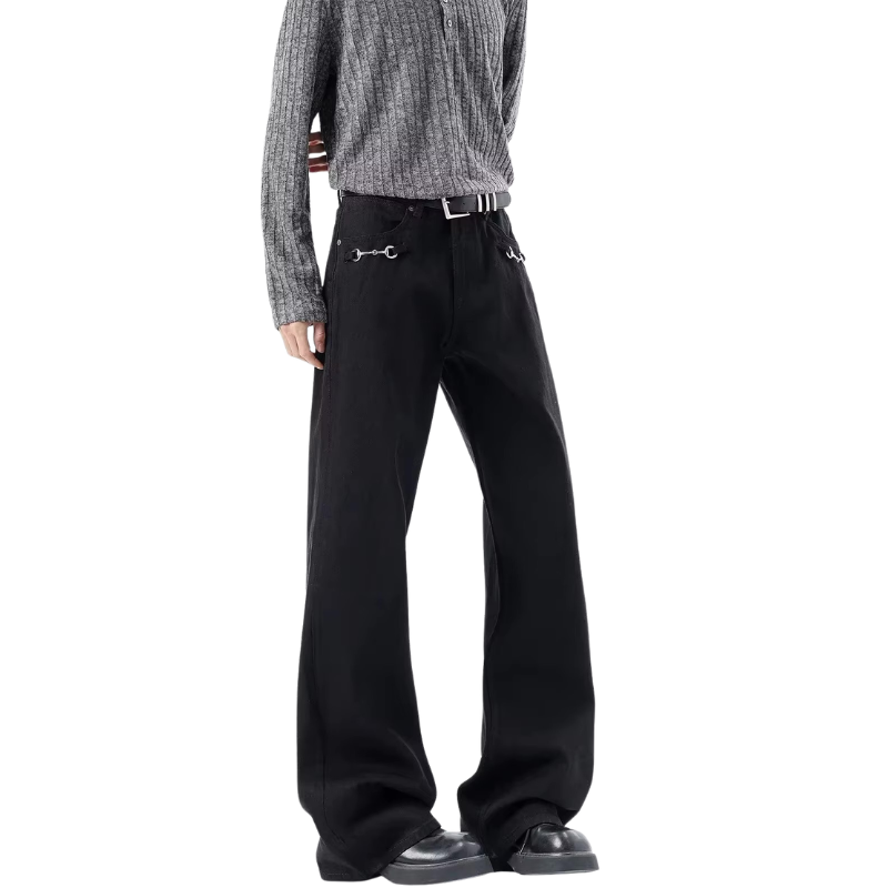 Y2K Buckle Decoration Micro Flared Jeans