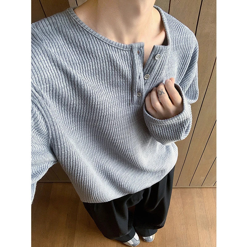 Y2K Button Up Long Sleeve Knitted Top