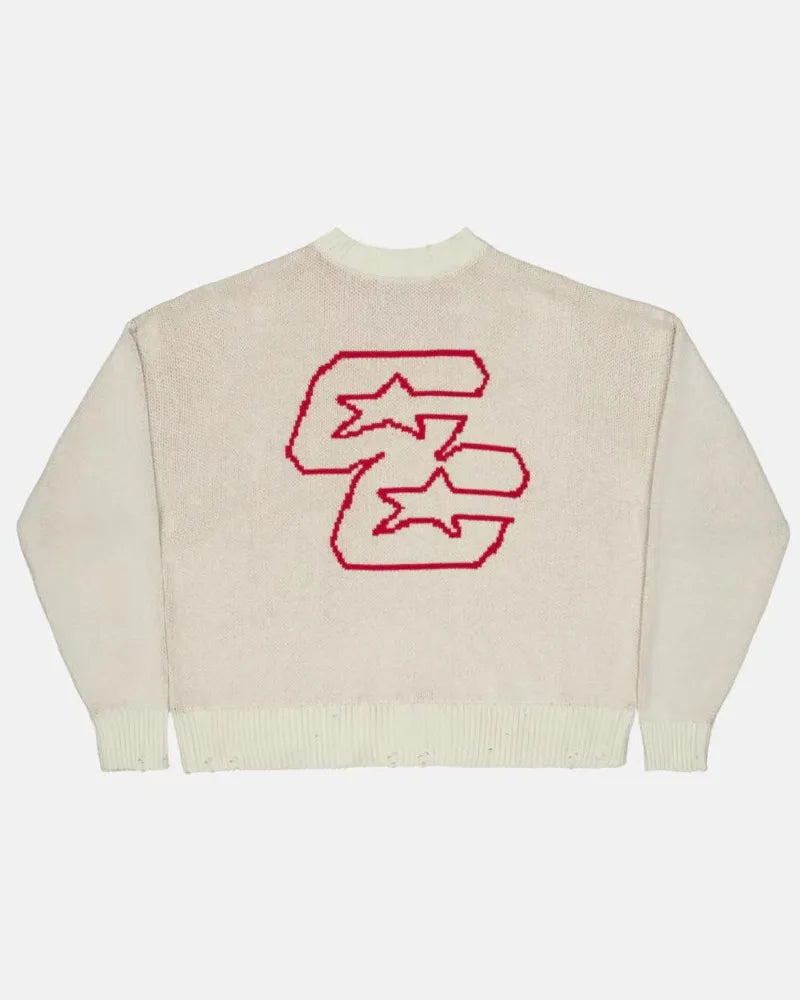 Y2K CC Print Knitted Sweater