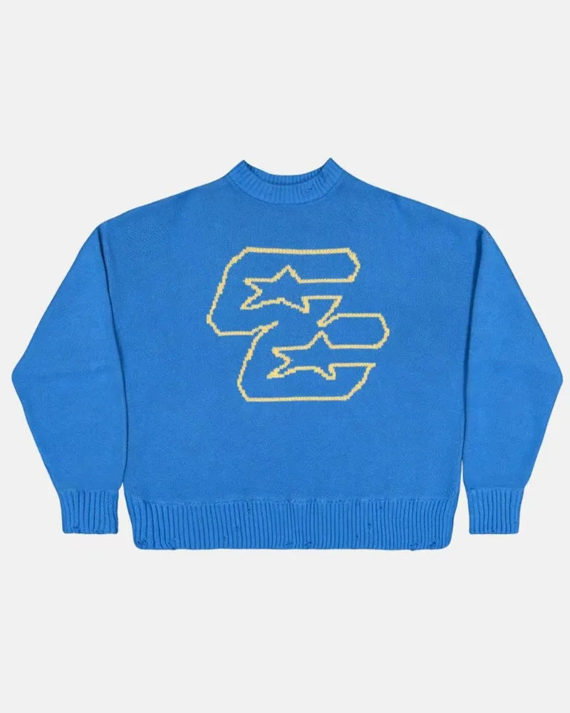 Y2K CC Print Knitted Sweater