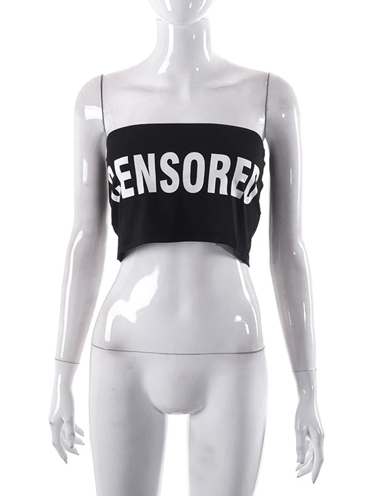 Y2K CENSORED Low Waist Mini Skirt