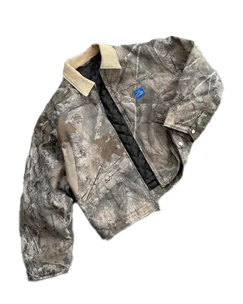 Y2K Camo Long Sleeve Bomber Jacket