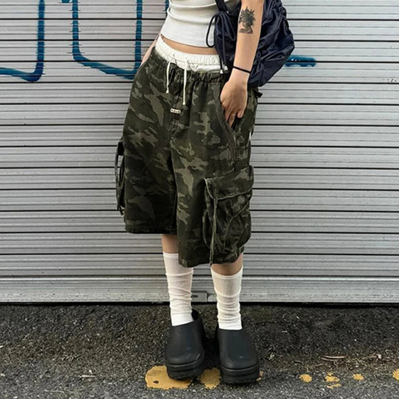 Y2K Camouflage Cargo Jorts