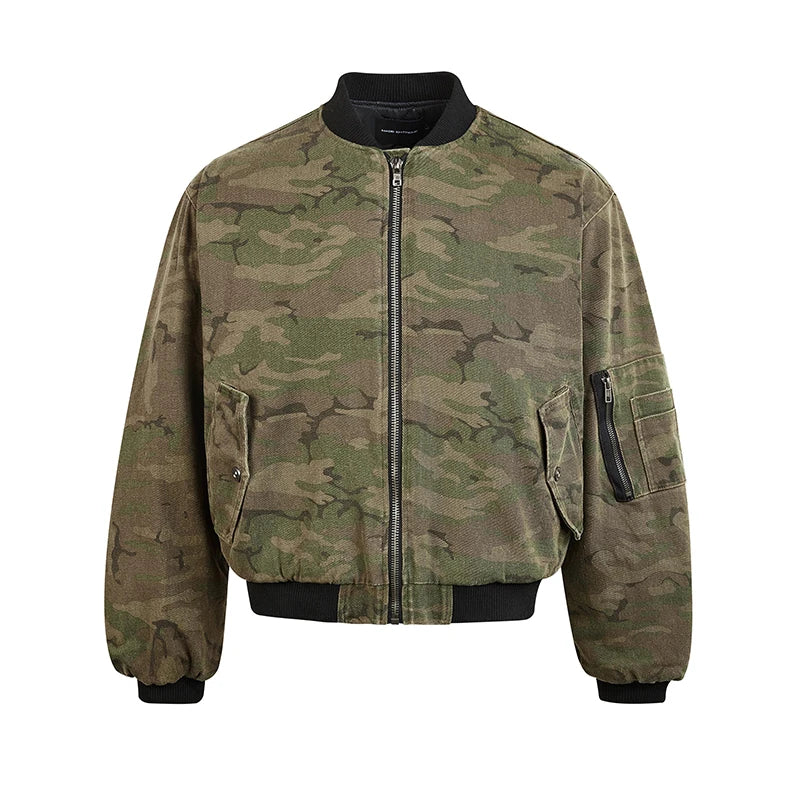 Y2K Camouflage Flight Bomber Jacket