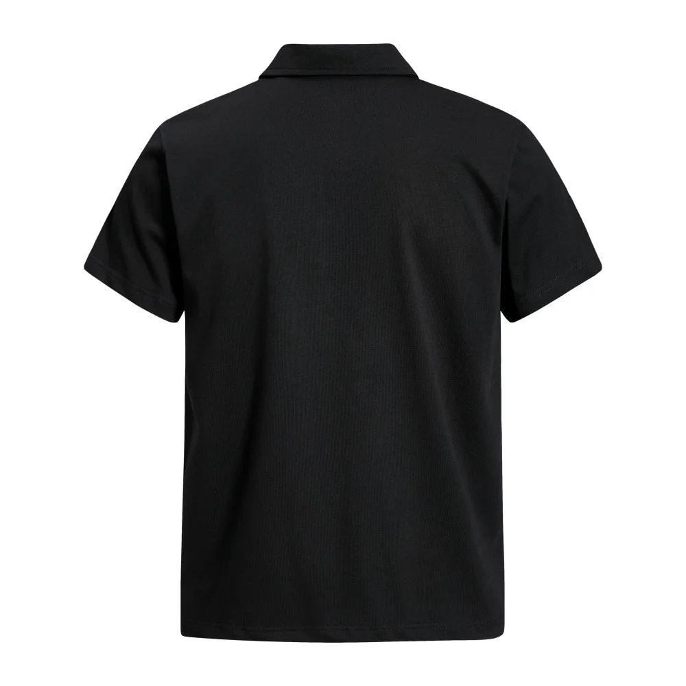Y2K Camouflage Letter Graphic Polo Shirt