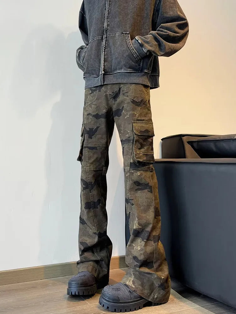 Y2K Cargo Camouflage Boot Cut Jeans