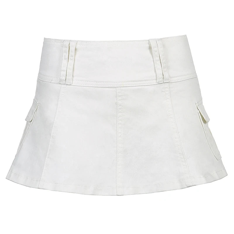 Y2K Cargo Denim High Waist Mini Skirt