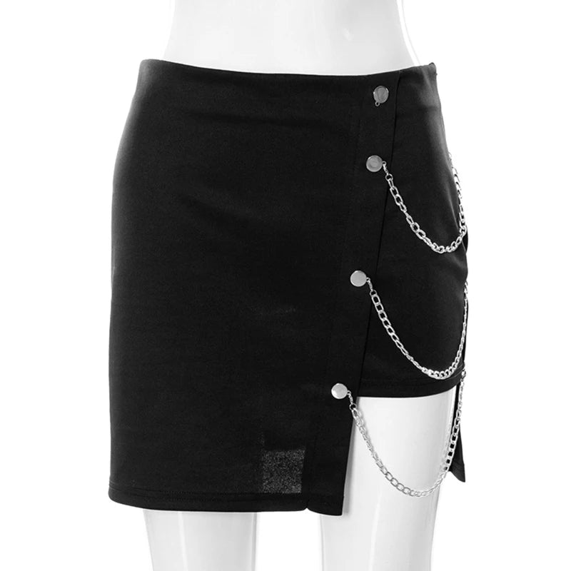 Y2K Chain High Waist Mini Skirt