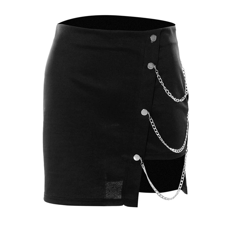 Y2K Chain High Waist Mini Skirt