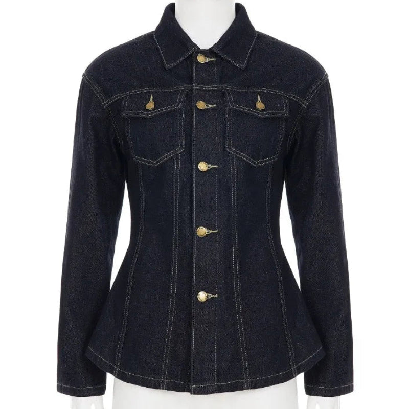 Y2K Cinch Bell Vintage Denim Jacket