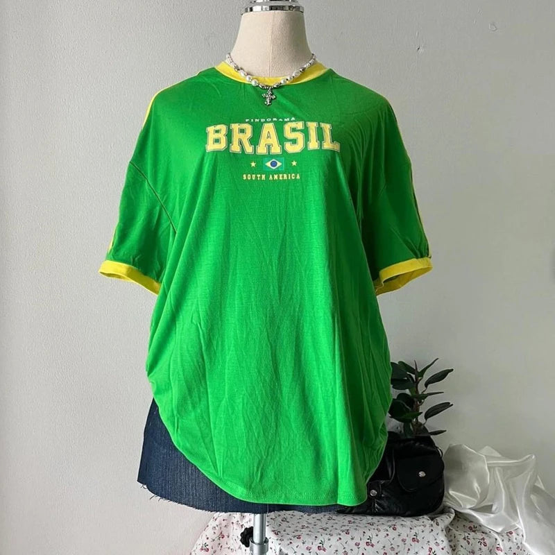 Y2K Classic Brazil Graphic T Shirt