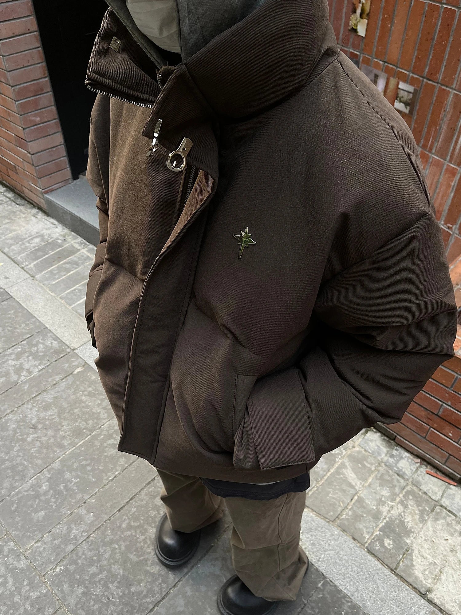 Y2K Collared Padded Puffer Jacket Coat