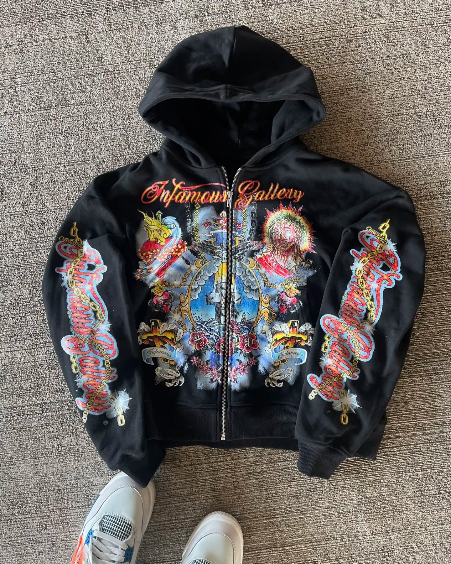 Y2K Collective Full Zip Graphic Baggy Hoodie