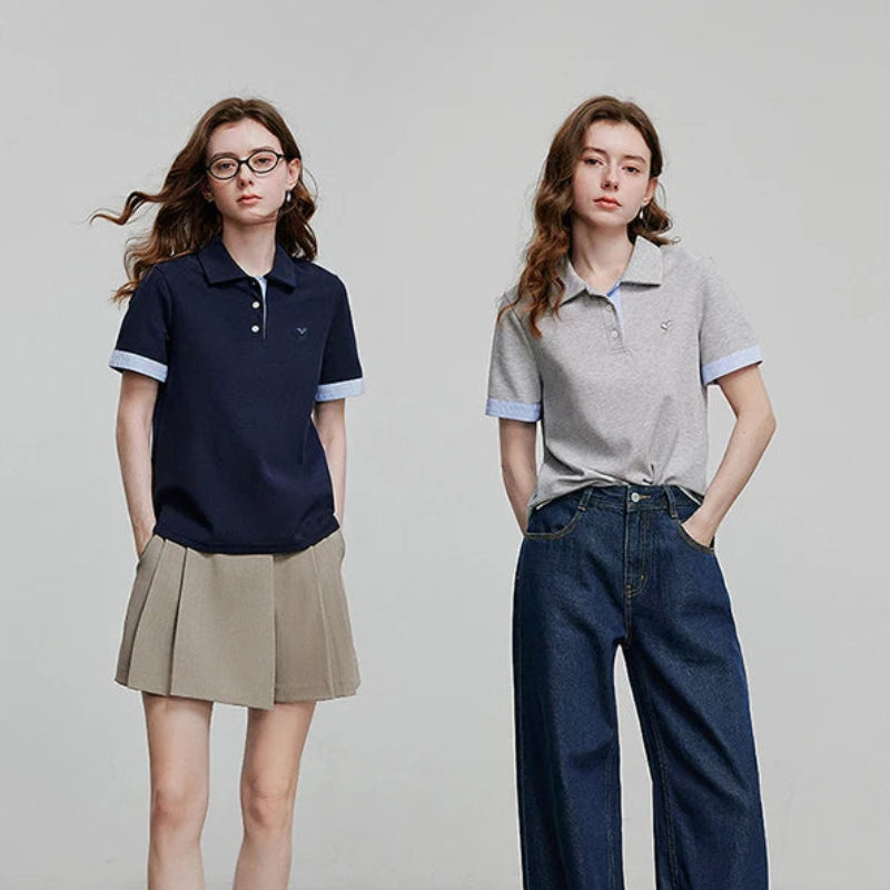 Y2K Contrast Polo Shirt