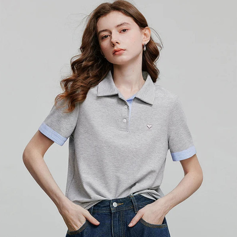 Y2K Contrast Polo Shirt