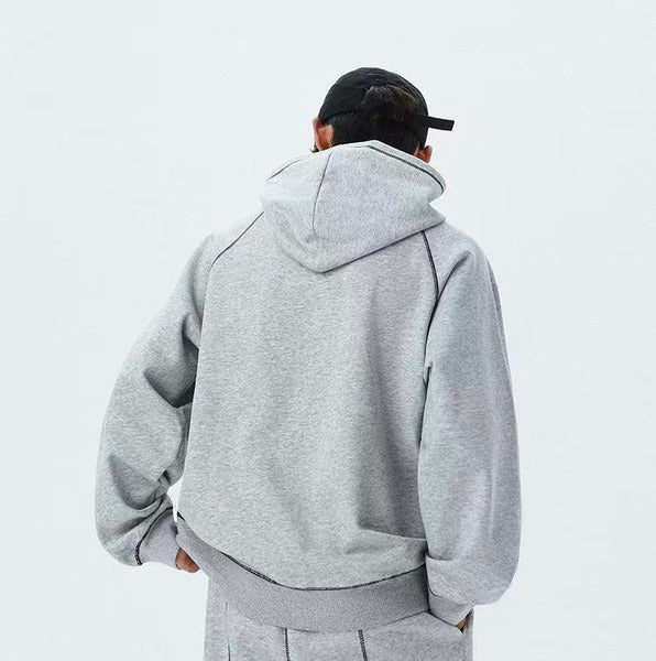 Y2K Contrast Stitch Embroidered Hoodie