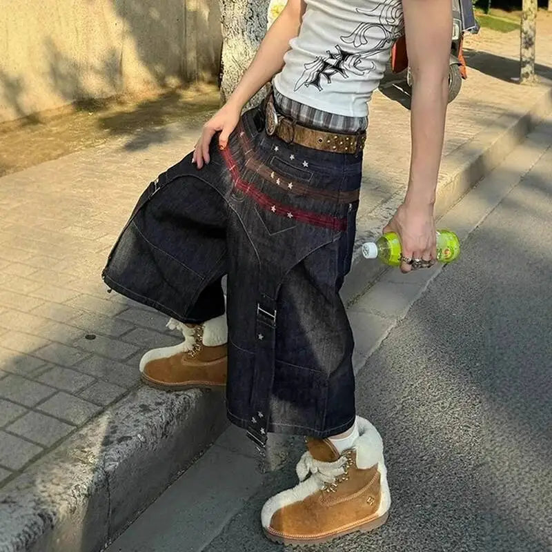 Y2K Cowboy Denim Shorts Jorts