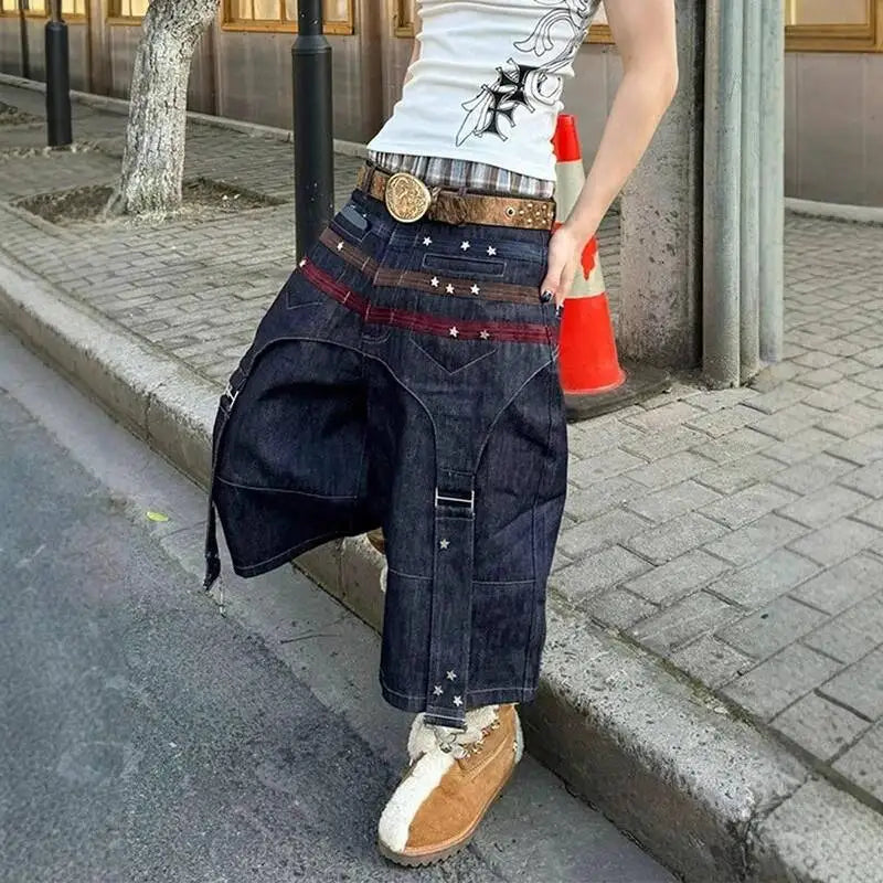 Y2K Cowboy Denim Shorts Jorts