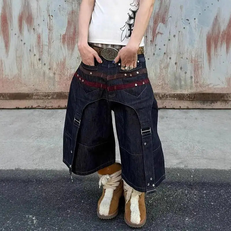 Y2K Cowboy Denim Shorts Jorts