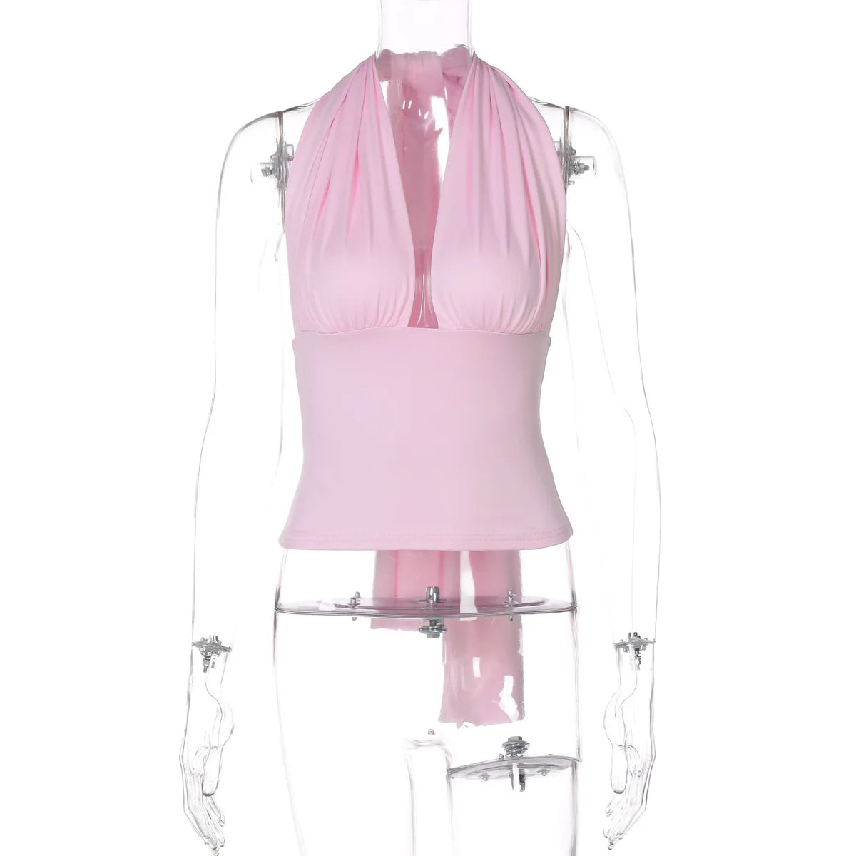 Y2K Cropped Low Cut Backless Halter Top