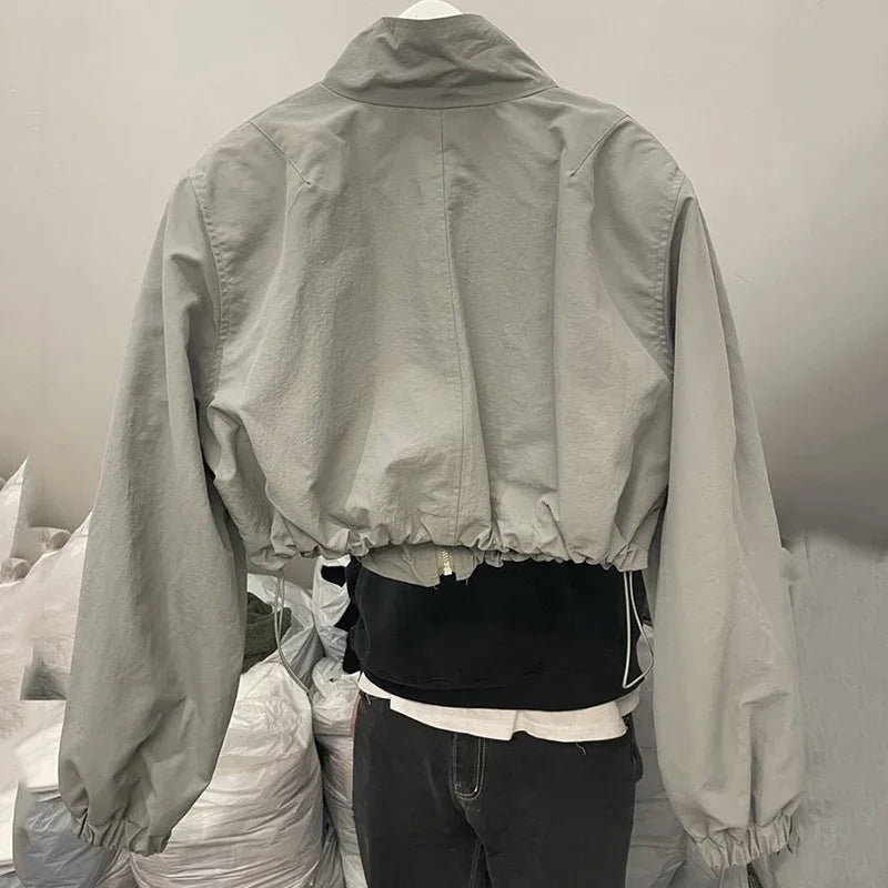 Y2K Cropped Track Jacket Coat Windbreaker