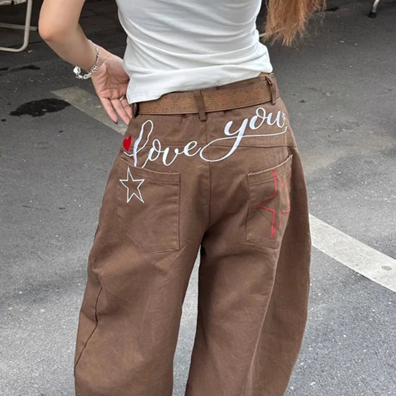 Y2K Curved Boyfriend Fit Jeans