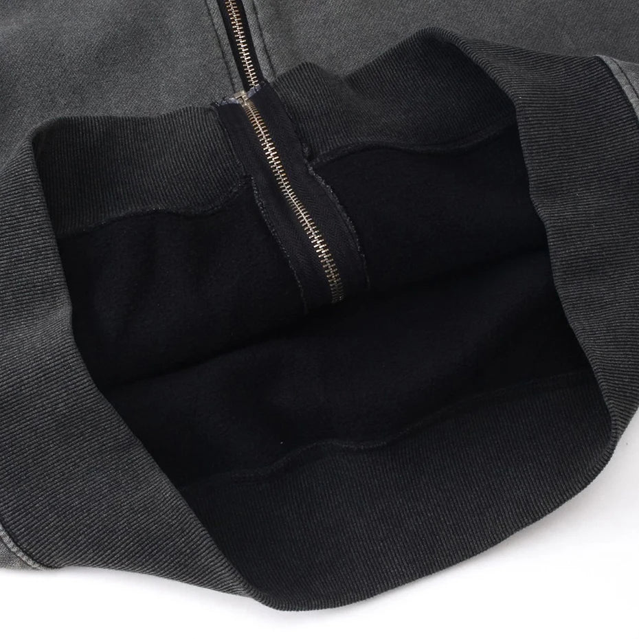 Y2K Dark Grey Balaclava Zip Up Hoodie