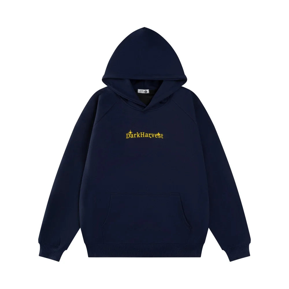 Y2K DarkHarvest Graphic Spliced Hoodie