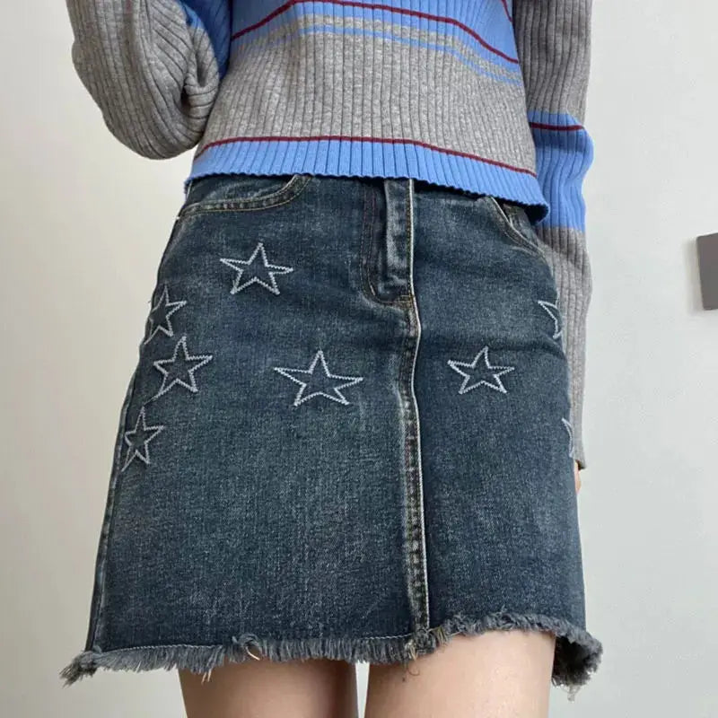 Y2K Dazzle Star Mini Skirt