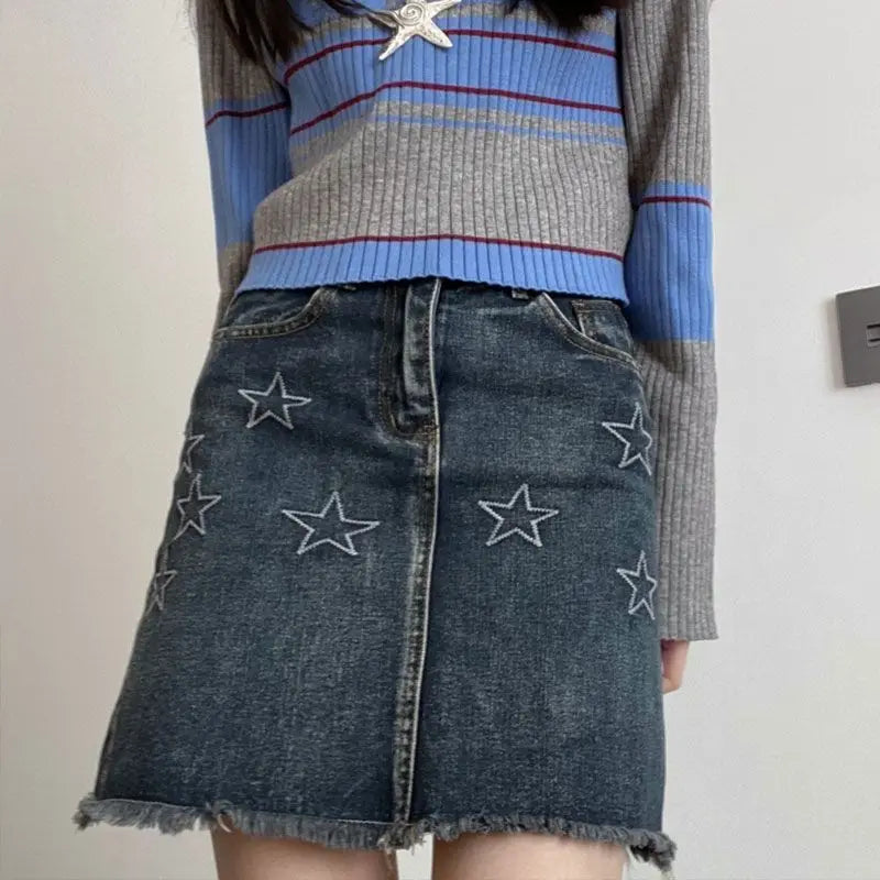 Y2K Dazzle Star Mini Skirt