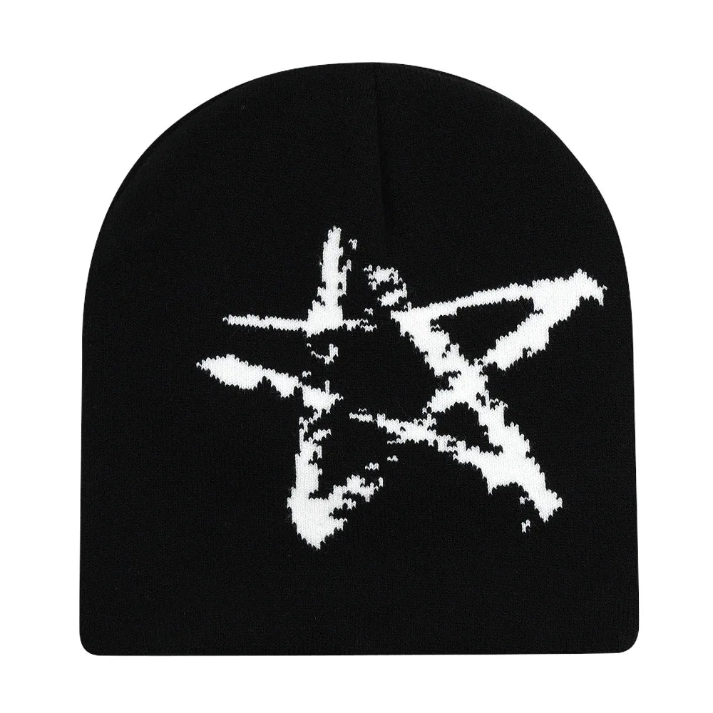 Y2K Deep Ascent Star Graphic Beanie