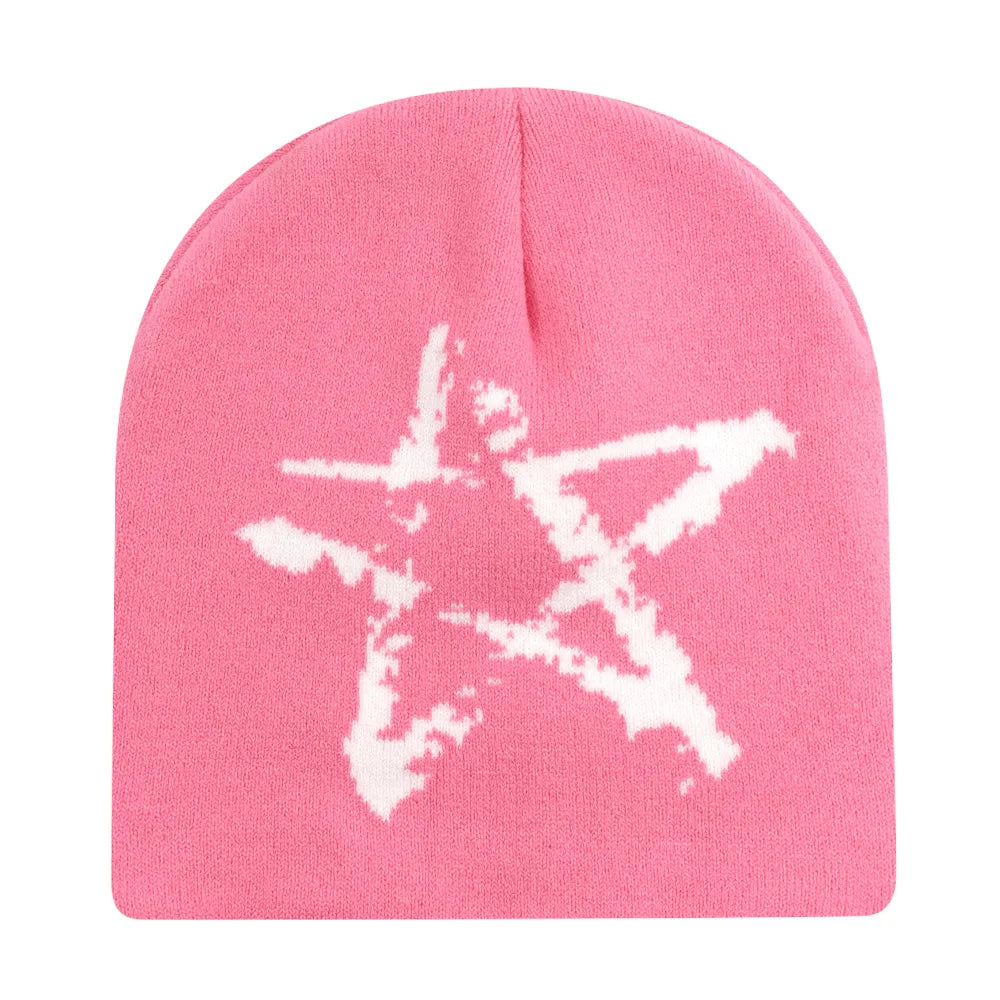 Y2K Deep Ascent Star Graphic Beanie